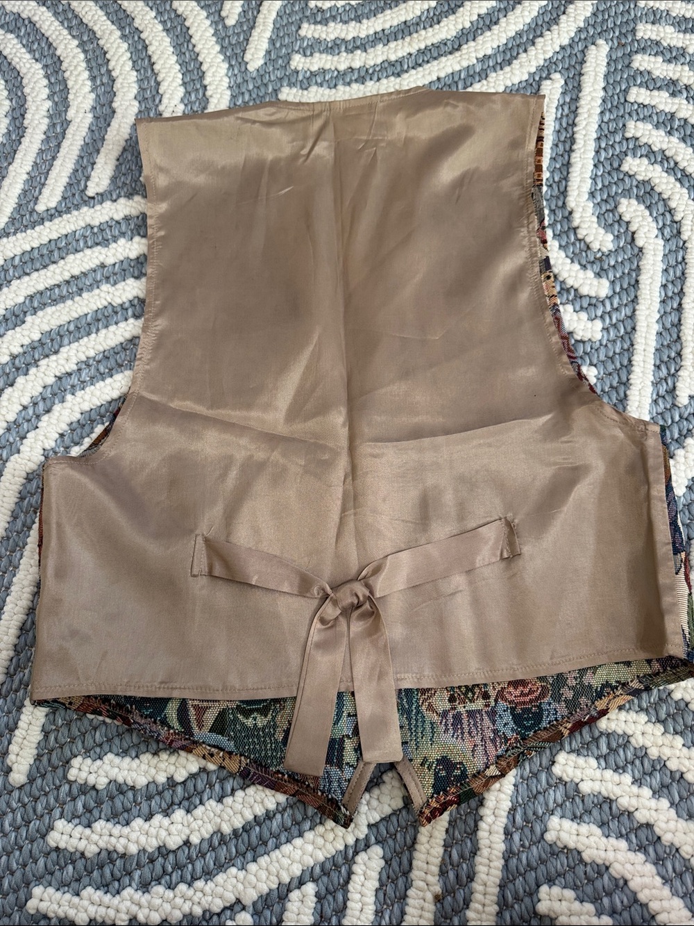 Vintage 90s Facets by Mirrors School Teacher Tapestry Vest Made in USA Medium - Picture 4 of 4